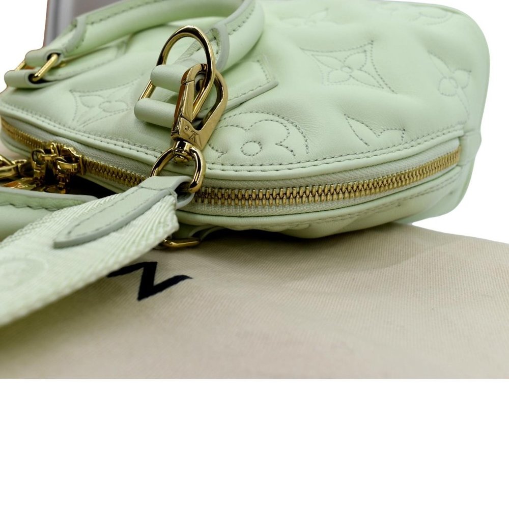 LOUIS VUITTON  Alma BB Bubblegram Quilted Leather Satchel Crossbody Bag Green - Picture 6 of 11